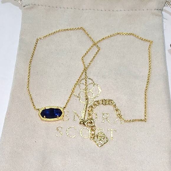 Kendra Scott Elisa Gold Pendant Necklace in Cobalt Cat's Eye?‎ - Picture 2 of 7